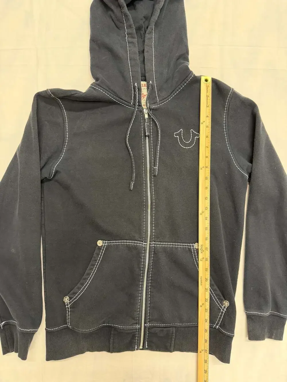 True Religion Big T World Tour Full-Zip Fleece Hoodie